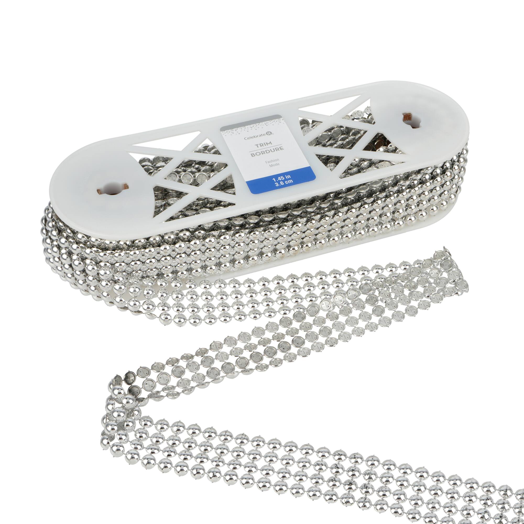1.45" Silver Circle Mesh Trim by Celebrate It® Fashion Mode